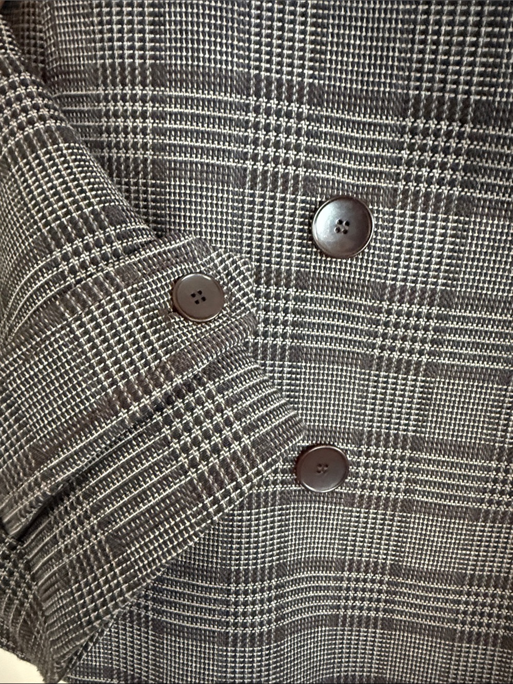 🐝 NWOT 🐝 Zara Gray Plaid Double-Breasted Pea Coat - Picture 4 of 6